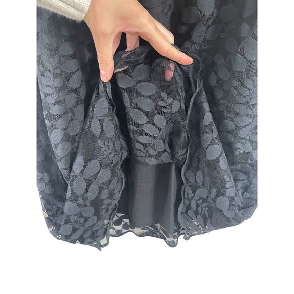 Garnet Hill Boheme Easy Lace Dress Botanical Boho Elegant Black Size 6 - Picture 11 of 15